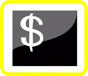 Vektorgrafikk utklipp av penger piktogram med gul ramme