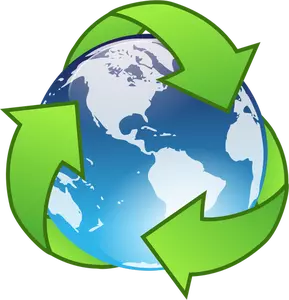 Vektorové kreslení krystal země recyklace symbolu