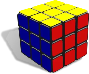Rubik's cube close-up vector clip art