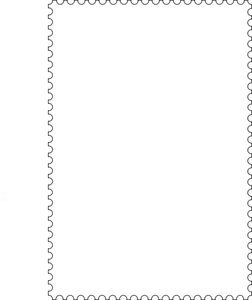 Ilustrasi vektor template bergigi perangko kosong