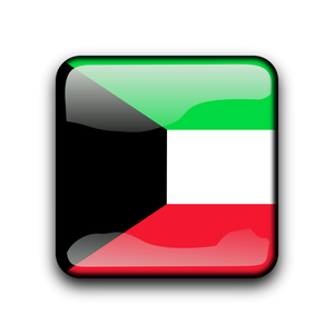 Pulsante bandiera vettoriale di Kuwait