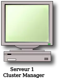 Server met vector beeld op het scherm
