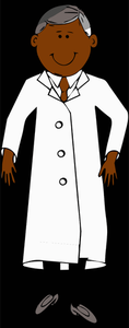 Scientist in white lab coat vector clip art