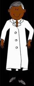 Naukowiec biały płaszcz wektor clipart