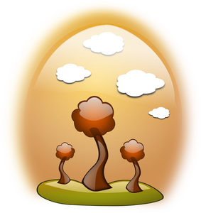 Paysage d'automne en image vectorielle armature en forme de œuf