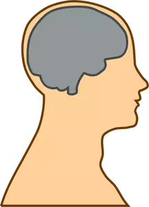 Silhouette eines Gehirns innerhalb einer menschlichen Vektor-illustration