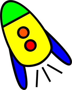 Dziecko kreskówka rakiet wektor clipart