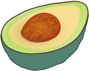 Avocado cut in half vector clip art
