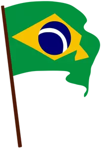 Brazilská vlajka na pól vektorové kreslení