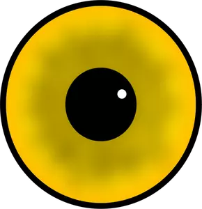 Yellow human eye iris and pupil vector image