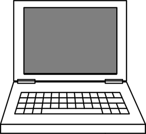 Linjataiteen vektorikuva kannettavasta tietokoneesta