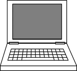 Line art vector image of laptop