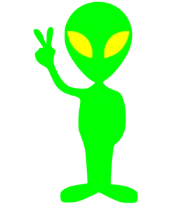 Imagine vectorială alien verde
