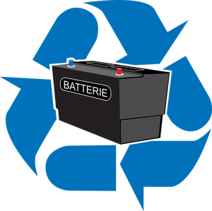 Bateria recyklingu punkt wektor znak
