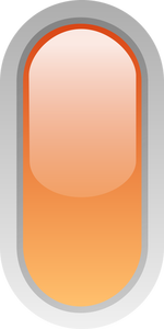 Upright pill shaped orange button vector illustration