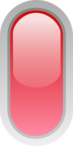 Upright pill shaped red button vector graphics