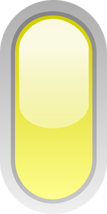 Upright pill shaped yellow button vector clip art
