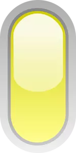 Pílula na vertical em forma de botão amarelo vetor clip-art