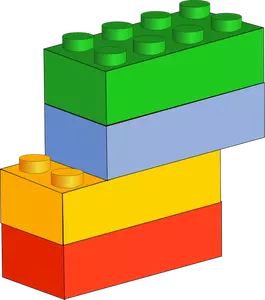 Color plastic blocks vector drawing