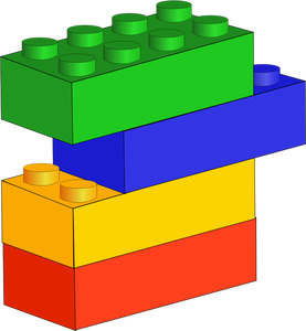Vier kleurrijke bouwstenen vector afbeelding