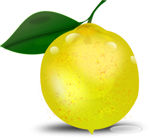 Fotorealistisk citron med ett blad vektor illustration