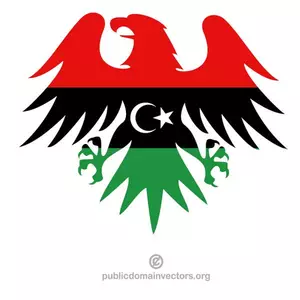 Libysche Flagge Adler in Form