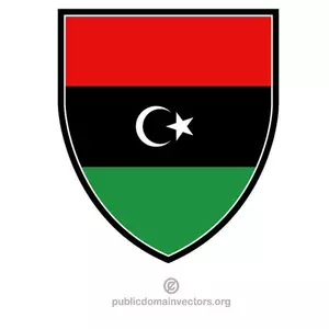 Drapeau libyen en forme de bouclier