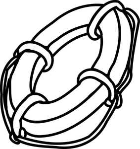 Clip-art de bóia em preto e branco