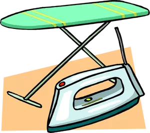 Ironing board and iron vector clip art