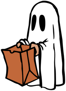 Fantasma con imagen vectorial bolsa marrón