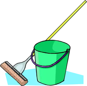 Mop and bucket vector graphics