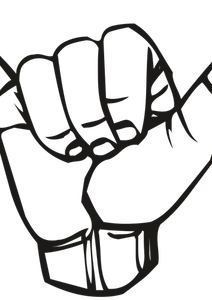 Vector drawing of different messages in sign languages