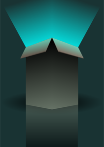 Vector clip art of light coming out of green box