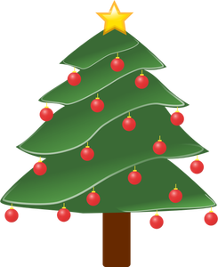 Decorated evergreen vector drawing