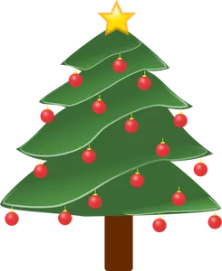 Decorated evergreen vector drawing