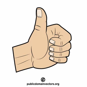 Reflective hand thumbs up vector graphics
