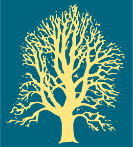 Vápno strom žlutou siluetu vektorový obrázek