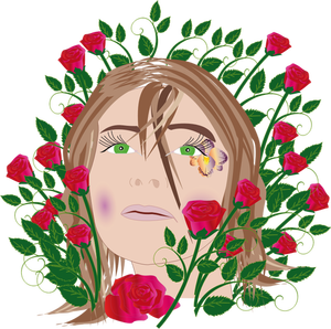 Meisje met rozen