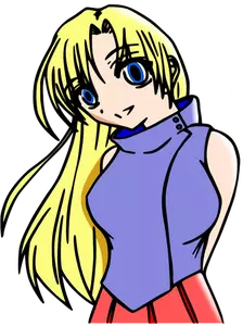 Imagine vectorială de fată de desene animate manga stil