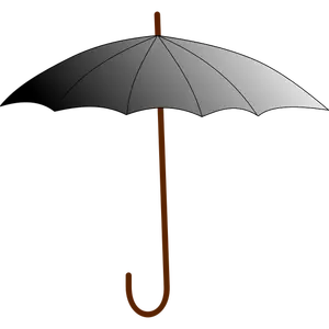 Gråtone paraply med brun pinne vektorgrafikk