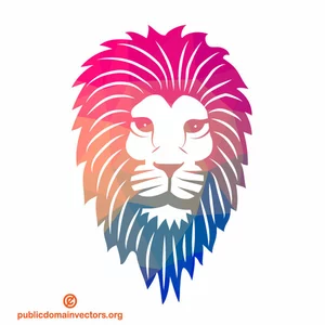Lion color silhouette