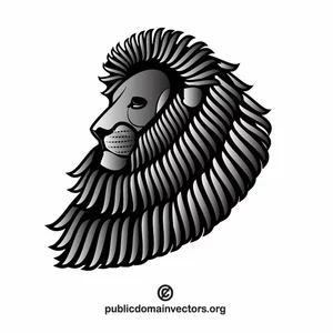 Heraldic lion clip art vector image