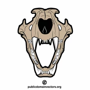 Crânio de mandíbula de leão