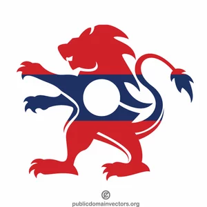 Laos flag heraldic lion