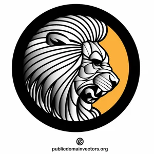 Roaring lion vector clip art