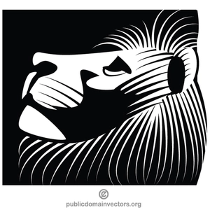Lion monochrome vector art