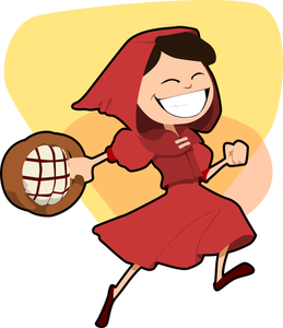 Vector clip art of happy little Red Riding Hood