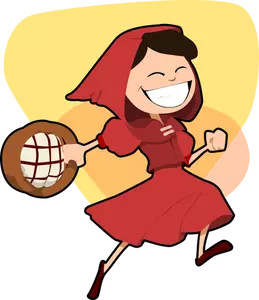 Vectorul miniaturi de fericit little Red Riding Hood