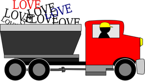 Image vectorielle de camion de livraison de l'amour