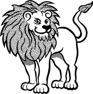 Line art lion vektor illustration